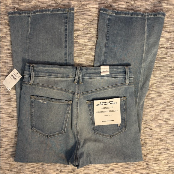 Good American Good Legs Cropped Mini Bootcut Jeans Sz 12/31 NWT | Bootcut Jeans- - Picture 2 of 11